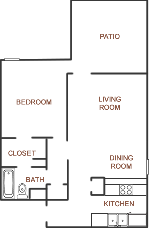 One Bedroom / One Bath - 700 Sq. Ft.*